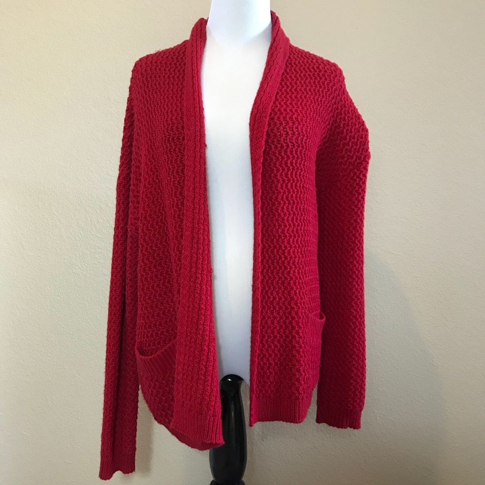 Cotton Emporium Nordstrom Red Cardigan Sweater